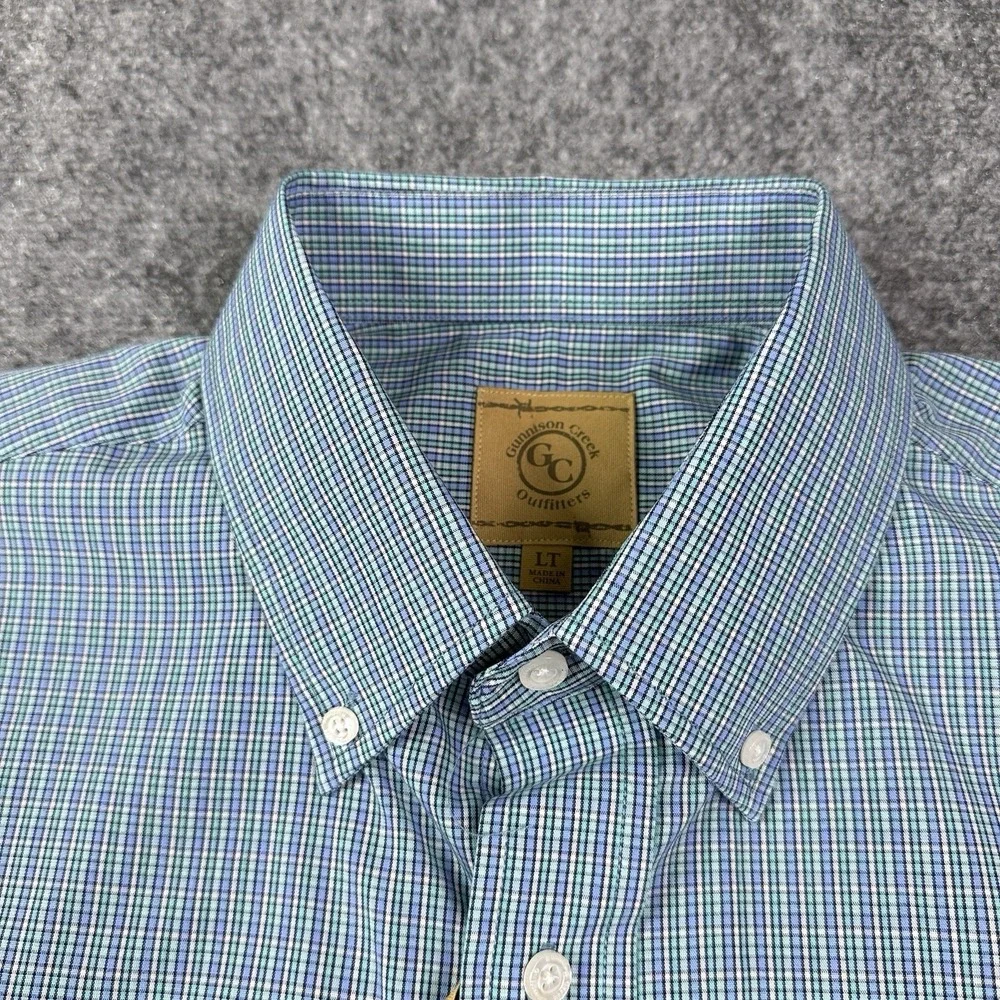 Gunnison Creek Mens Shirt L Tall Micro Check Button Down Long Sleeve NWT